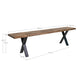 Banc Toulon - Banc en chêne à bord ondulé, huile fumée et pieds noirs, 18x32x46 cm