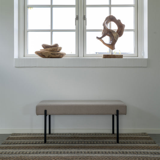 Banc Swindon - Banc, sable avec pieds noirs, 1x36x42,5 cm, HN123