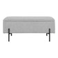 Banc Watford - Banc en tissu avec rangement, gris clair avec pieds noirs, 95x36,5x46 cm