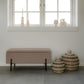 Banc Watford - Banc en bouclé avec rangement, beige pieds noirs, 95x36,5x46 cm, HN1233