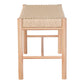 Banc Abano - Banc en bois de peuplier et assise tressée, nature, 35x8x45 cm
