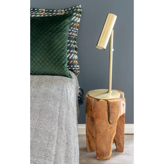 Rose Tabouret - Tabouret en bois de teck, nature à 3 pieds, Ø26x4 cm