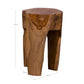 Rose Tabouret - Tabouret en bois de teck, nature à 3 pieds, Ø26x4 cm