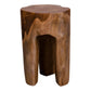 Rose Tabouret - Tabouret en bois de teck, nature à 3 pieds, Ø26x4 cm