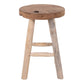 Tabouret Badia - Tabouret en bois de teck, nature à 4 pieds, Ø3x45 cm