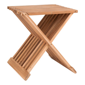 Erto Tabouret - Tabouret en bois de teck, nature