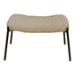 Glasgow Footrest - Repose-pieds en cuir d'agneau artificiel, gris-marron avec pieds noirs, HN191