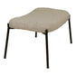 Glasgow Footrest - Repose-pieds en cuir d'agneau artificiel, gris-marron avec pieds noirs, HN191
