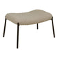 Glasgow Footrest - Repose-pieds en cuir d'agneau artificiel, gris-marron avec pieds noirs, HN191