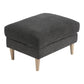 Pouf Bologna - Pouf, gris foncé avec pieds en bois naturel, HN145