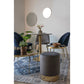 Pouf Gamby - Pouf en velours, gris avec base couleur laiton, Ø34x43 cm, HN1213