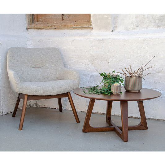 Hellerup Coffee Table - Table basse, placage noyer ø75x36 cm