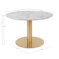 Bolzano Coffee Table - Table basse, plateau aspect marbre, blanc, base aspect laiton ø7x45cm