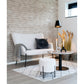 Bolzano Coffee Table - Table basse, plateau aspect marbre, blanc, base noire ø7x45cm