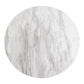 Bolzano Coffee Table - Table basse, plateau aspect marbre, blanc, base noire ø7x45cm