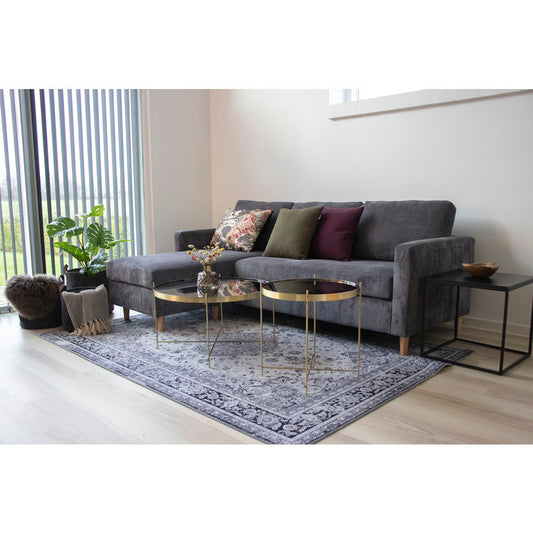 Venezia Coffee Table - Table basse, acier couleur laiton avec verre Ø7xh4cm