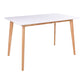 Vojens Dining Table - Table à manger, blanc et naturel 7x12xh75 cm