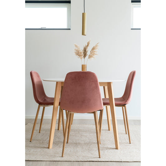 Vojens Dining Table - Table à manger, blanc et naturel ø15x75 cm