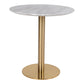 Bolzano Dining Table - Table à manger, plateau aspect marbre, blanc, base aspect laiton ø7x75cm