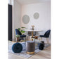 Bolzano Dining Table - Table à manger, plateau aspect marbre, blanc, base aspect laiton ø11x75cm