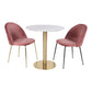 Bolzano Dining Table - Table à manger, plateau aspect marbre, blanc, base aspect laiton ø11x75cm