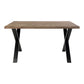 Table à manger Toulon - Table à manger, chêne huilé fumé avec bord ondulé, préparée pour rallonge 95x14x75 cm