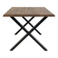 Table à manger Toulon - Table à manger, chêne huilé fumé avec bord ondulé, préparée pour rallonge 95x14x75 cm