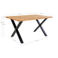 Table à manger Toulon - Table à manger, chêne huilé avec bord ondulé, préparée pour rallonge 95x14x75 cm
