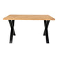 Table à manger Toulon - Table à manger, chêne huilé avec bord ondulé, préparée pour rallonge 95x14x75 cm