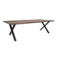 Table à manger Toulon - Table à manger, chêne huilé fumé avec bord ondulé, préparée pour rallonge 1x3x75 cm