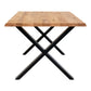 Table à manger Toulon - Table à manger, chêne huilé avec bord ondulé, préparée pour rallonge 1x3x75 cm