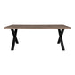 Table à manger Bordeaux - Table à manger, placage chêne fumé à chevrons, bord droit, préparée pour rallonges 95x2x75 cm