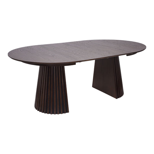 Osaka Dining Table - Table à manger, placage chêne, fumé, incl. deux plaques d'extension ø12x12-16-2x75 cm