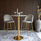 Bolzano Bar Table - Table de bar, plateau aspect marbre, blanc, base aspect laiton ø7x15cm