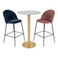 Bolzano Bar Table - Table de bar, plateau aspect marbre, blanc, base aspect laiton ø7x15cm