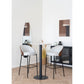 Bolzano Bar Table - Table de bar, plateau aspect marbre, blanc, base noire ø7x15cm