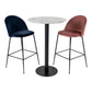 Bolzano Bar Table - Table de bar, plateau aspect marbre, blanc, base noire ø7x15cm
