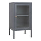 Dalby Cabinet - Meuble, métal gris, 1 porte vitrée 38x35x7 cm