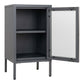 Dalby Cabinet - Meuble, métal gris, 1 porte vitrée 38x35x7 cm