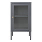 Dalby Cabinet - Meuble, métal gris, 1 porte vitrée 38x35x7 cm