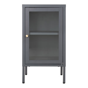 Dalby Cabinet - Meuble, métal gris, 1 porte vitrée 38x35x7 cm