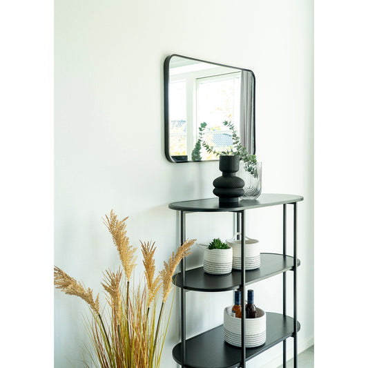 Etagère Vita - Etagère ovale, 4 étagères, noir, cadre noir 85x36x111 cm