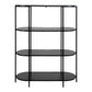 Etagère Vita - Etagère ovale, 4 étagères, noir, cadre noir 85x36x111 cm