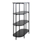 Etagère Vita - Etagère ovale, 4 étagères, noir, cadre noir 85x36x111 cm