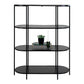 Etagère Vita - Etagère ovale, 4 étagères, noir, cadre noir 85x36x111 cm