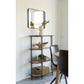 Etagère Vita - Etagère ovale, 4 étagères, aspect chêne, cadre noir 85x36x111 cm
