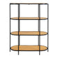 Etagère Vita - Etagère ovale, 4 étagères, aspect chêne, cadre noir 85x36x111 cm