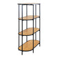 Etagère Vita - Etagère ovale, 4 étagères, aspect chêne, cadre noir 85x36x111 cm