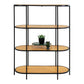 Etagère Vita - Etagère ovale, 4 étagères, aspect chêne, cadre noir 85x36x111 cm
