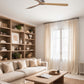 VENTILATEUR DE PLAFOND LANTAU INOX ET BOIS DE PIN - XL Ø168 cm